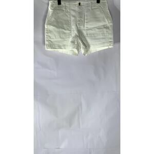 LOFT Women's White Solid Patch Pocket High-Rise Denim Shorts SZ 25
